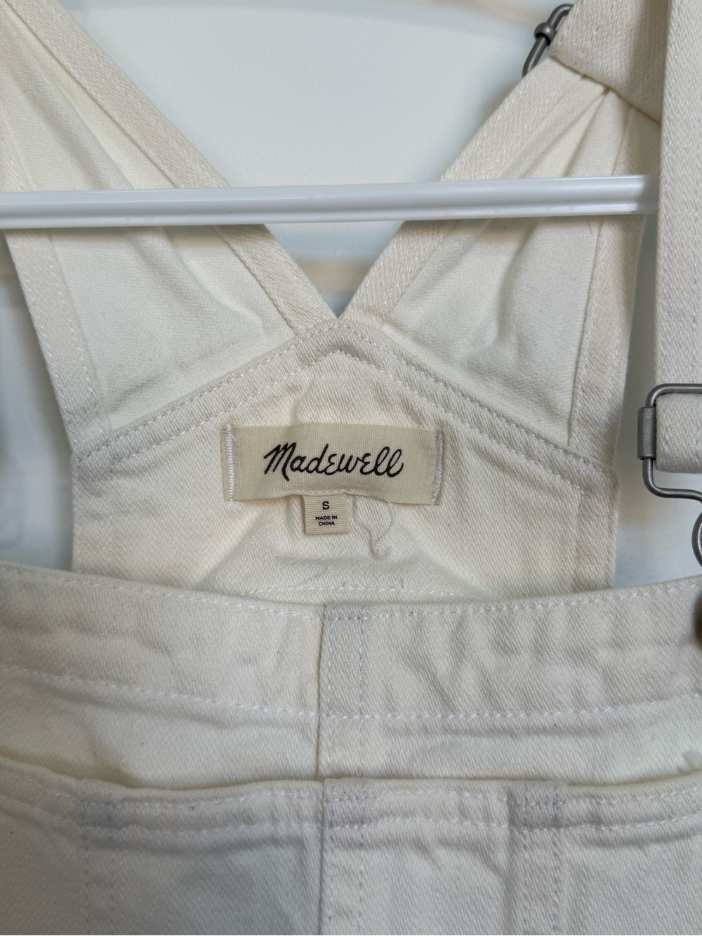 Madewell-Straight-Leg Overalls in Tile White - Picture 4 of 4